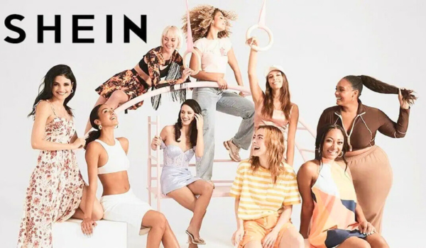Personas mostrando diferentes estilos de moda junto al logotipo de SHEIN